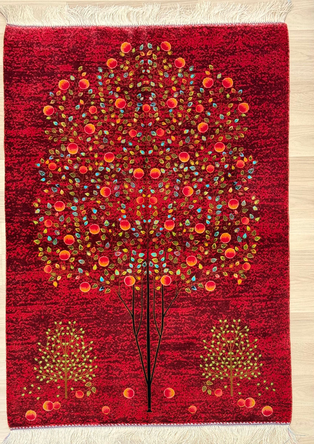 Luxury Persian Bamboo Silk Gabbeh Rug 85x125 cm – Robot-Woven & Hand-Knotted Edges