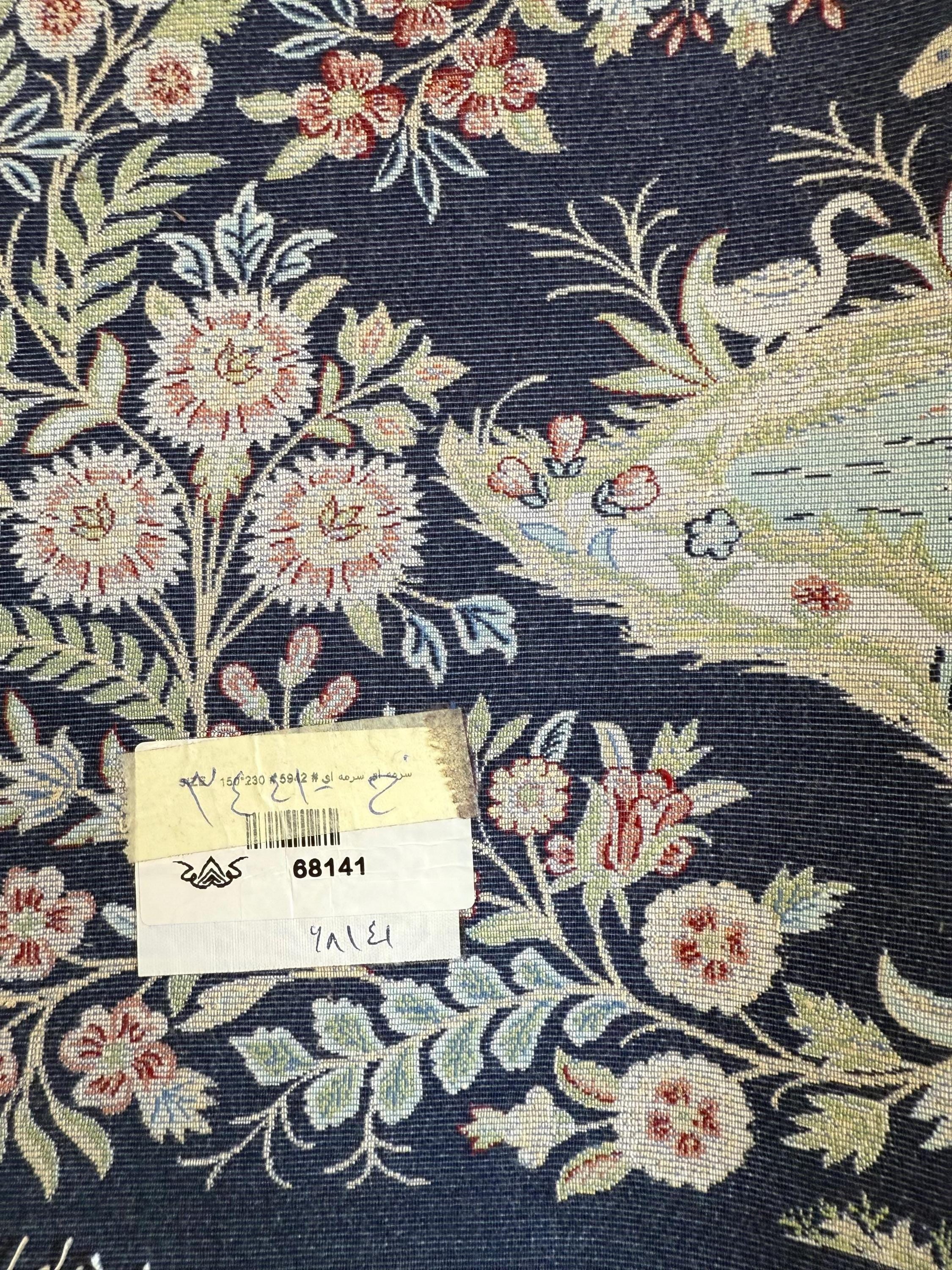 Luxury Persian Bamboo Silk Rug 150x230 cm – Robot-Woven & Hand-Knotted Edges