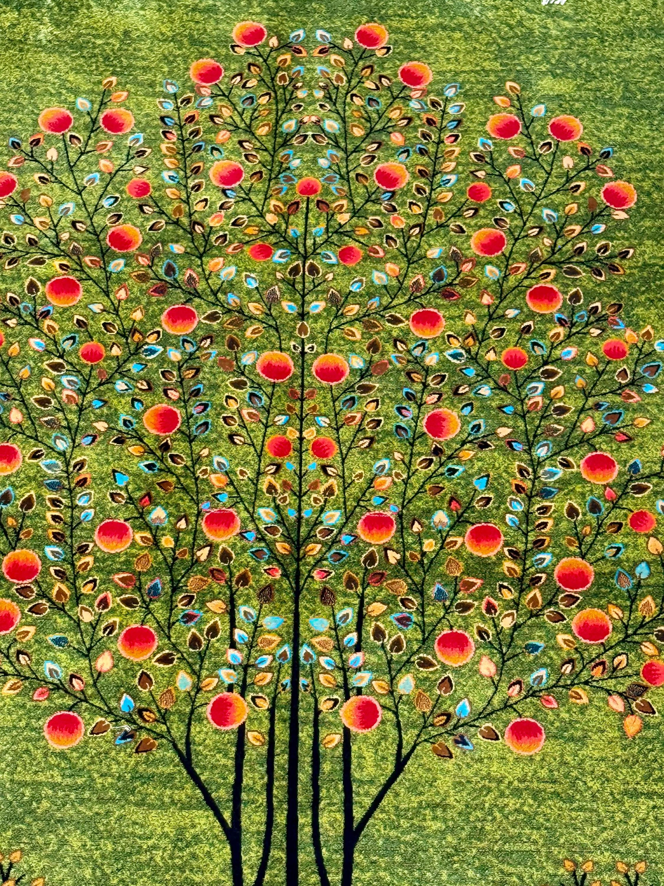 Luxury Persian Bamboo Silk Gabbeh Rug 85x125 cm – Robot-Woven & Hand-Knotted Edges