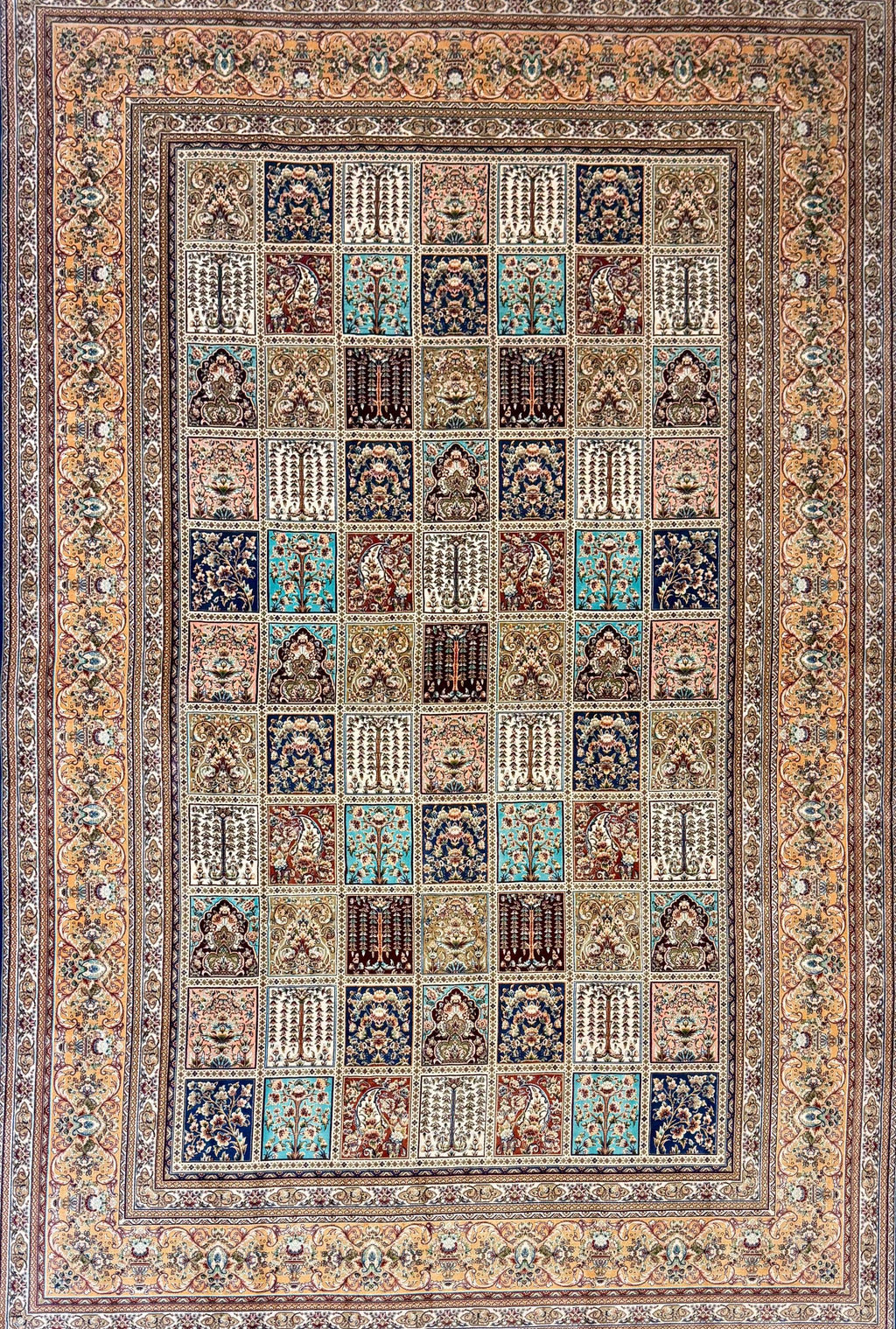 Luxury Persian Bamboo Silk Rug 150x230 cm – Robot-Woven & Hand-Knotted Edges