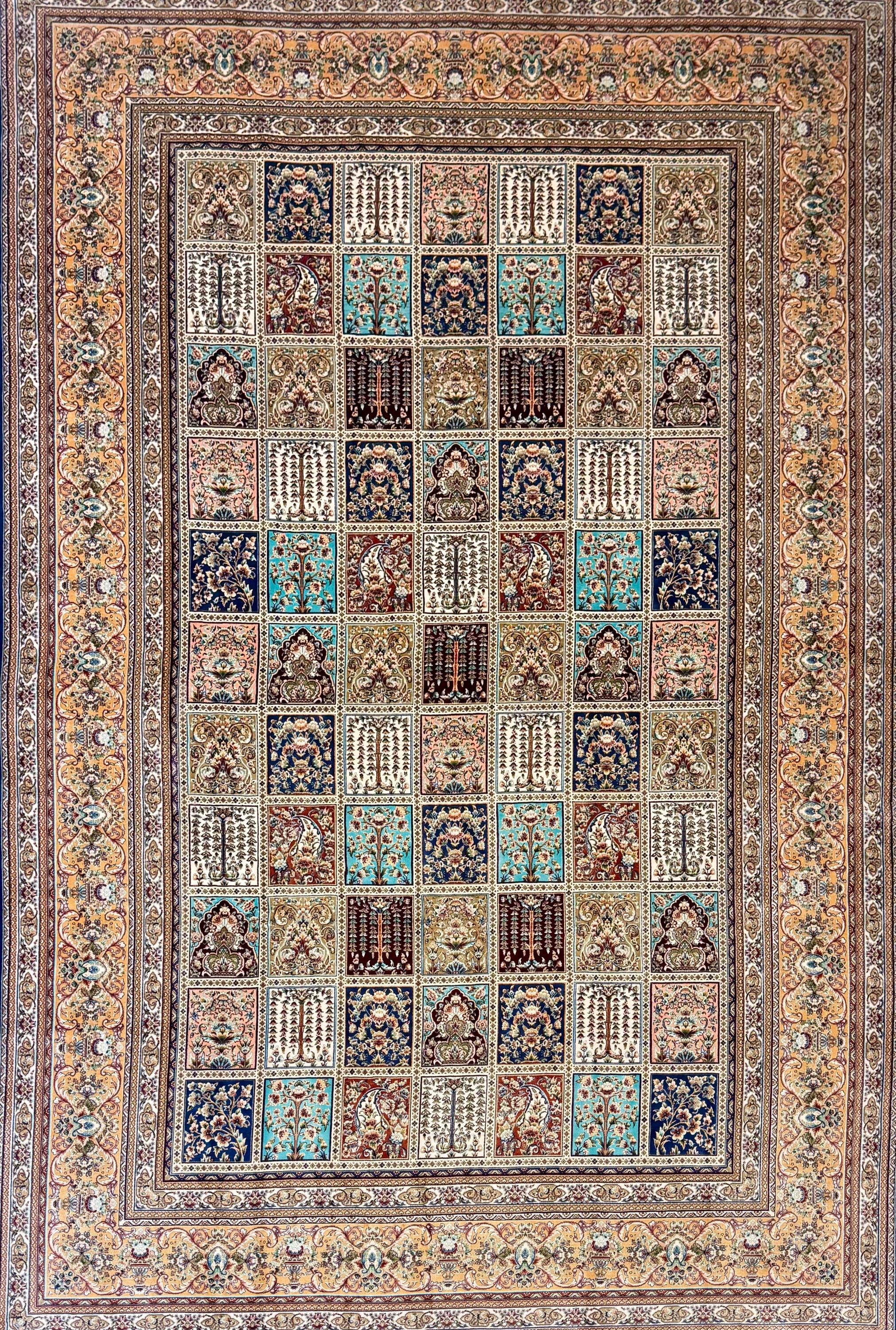 Luxury Persian Bamboo Silk Rug 150x230 cm – Robot-Woven & Hand-Knotted Edges