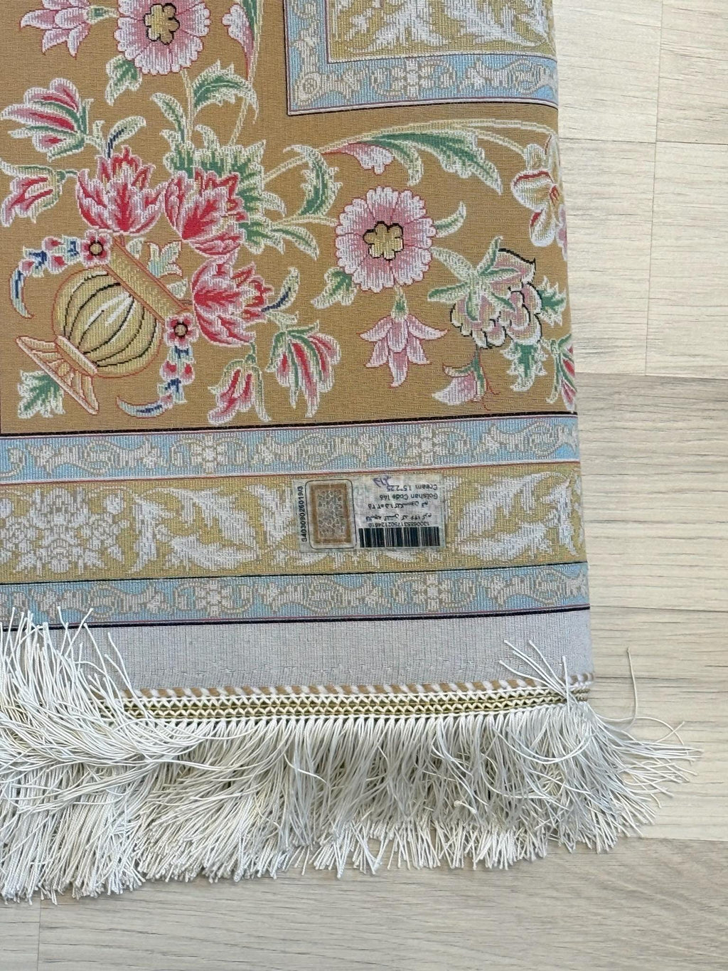 Luxury Persian Bamboo Silk Rug 150x225 cm – Robot-Woven & Hand-Knotted Edges