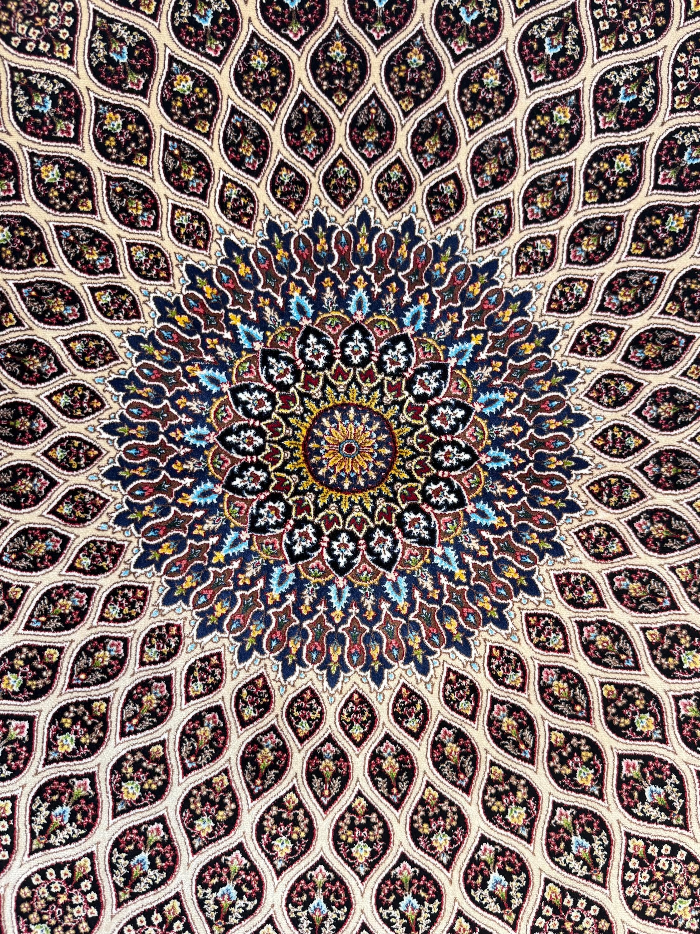 Elegant persian Bamboo Silk Rug 60x90 cm – Robot-Woven & Hand-Knotted Edges