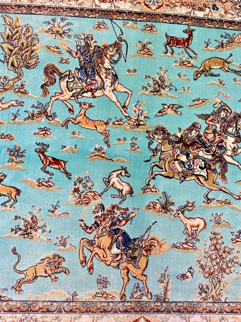 Luxury Persian Bamboo Silk Rug 80x120 cm – Robot-Woven & Hand-Knotted Edges