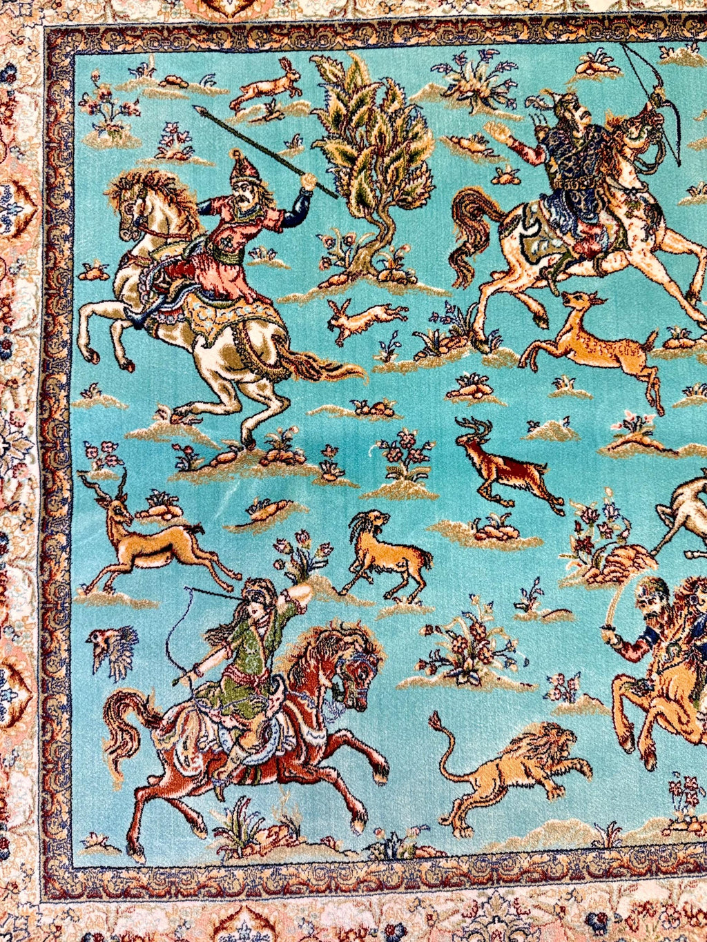 Luxury Persian Bamboo Silk Rug 80x120 cm – Robot-Woven & Hand-Knotted Edges