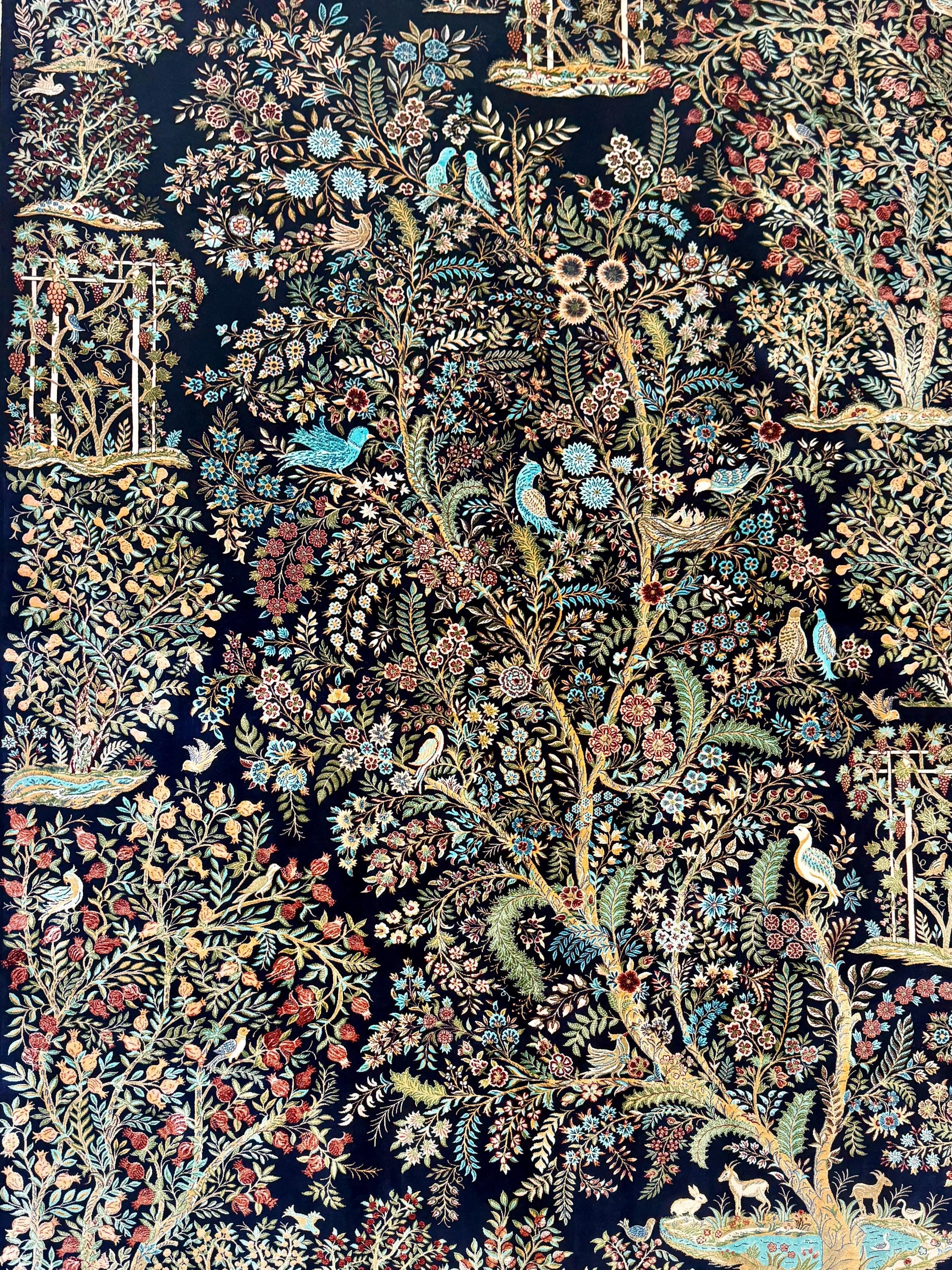 Luxury Persian Bamboo Silk Rug 150x230 cm – Robot-Woven & Hand-Knotted Edges