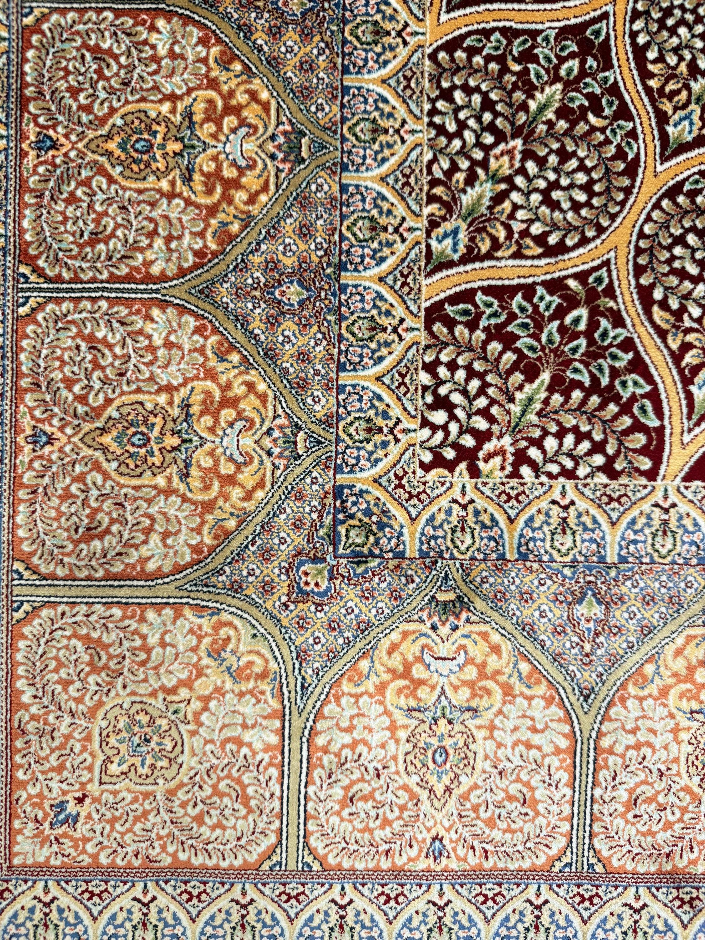 Luxury Persian Bamboo Silk Rug 120x180 cm – Robot-Woven & Hand-Knotted Edges