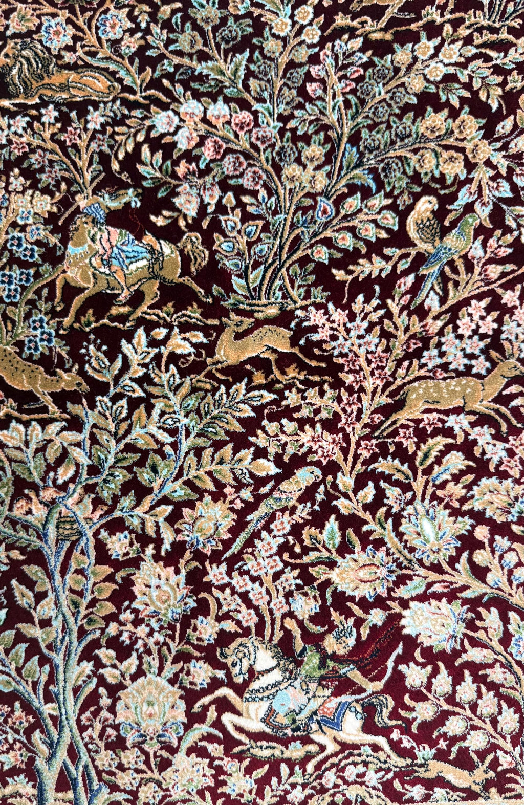 Elegant Persian Bamboo Silk Rug 60x90 cm – Robot-Woven & Hand-Knotted Edges