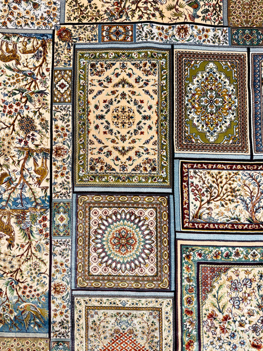 Luxury Persian Bamboo Silk Rug 120x180 cm – Robot-Woven & Hand-Knotted Edges