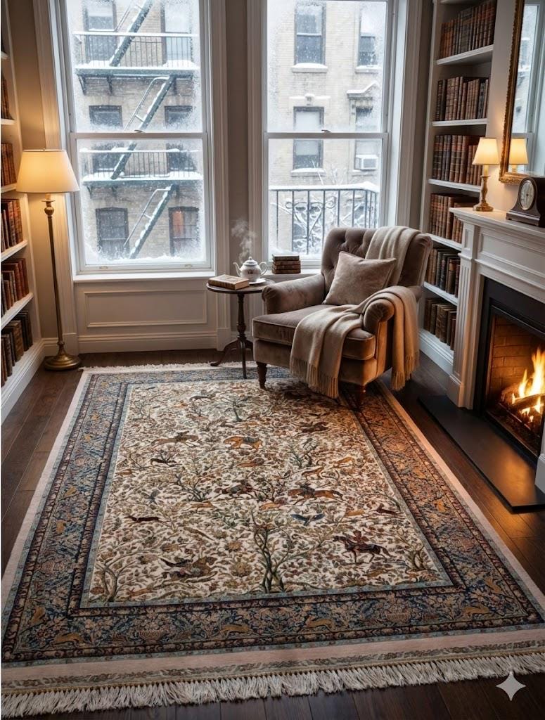 Luxury Persian Bamboo Silk Rug 100x150 cm – Robot-Woven & Hand-Knotted Edges