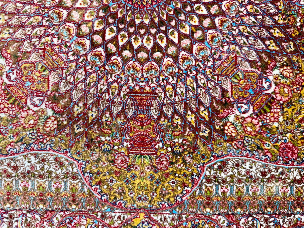 Luxury Persian Bamboo Silk Rug 80x120 cm – Robot-Woven & Hand-Knotted Edges