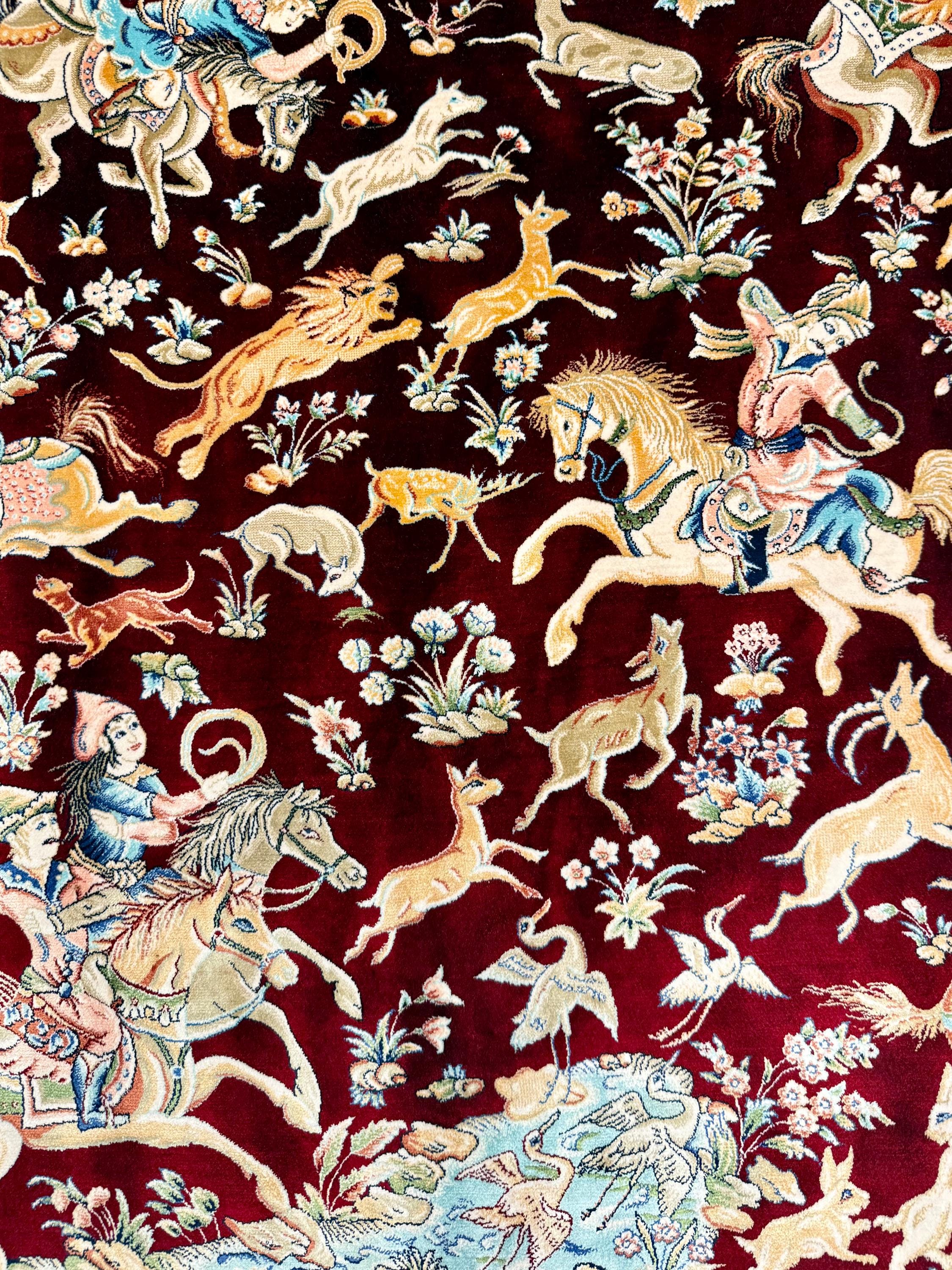 Luxury Persian Bamboo Silk Rug 120x180 cm – Robot-Woven & Hand-Knotted Edges