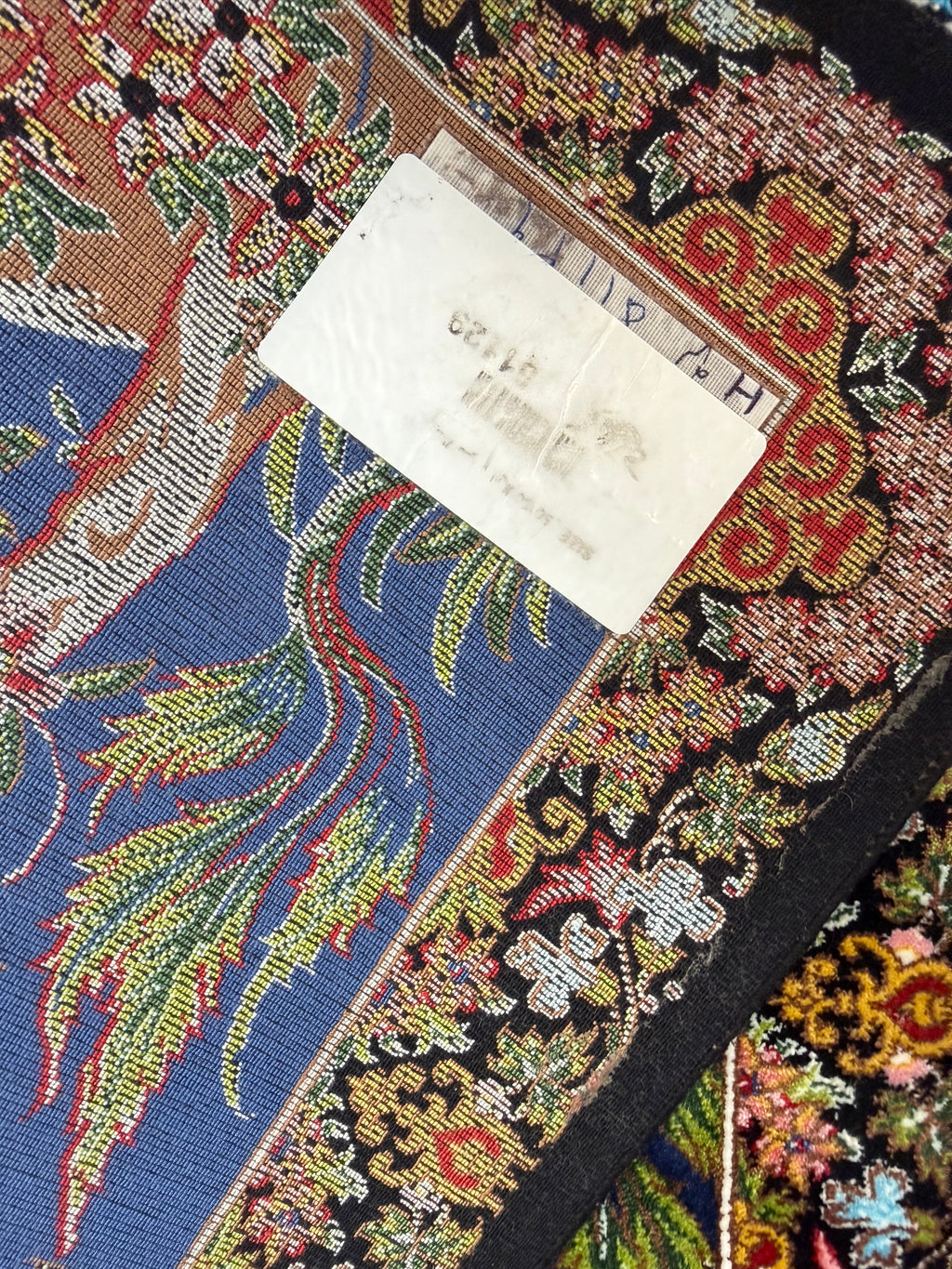 Luxury Persian Bamboo Silk Rug Wall Art Rug 50 x 50cm– Robot-Woven & Hand-Knotted Edges