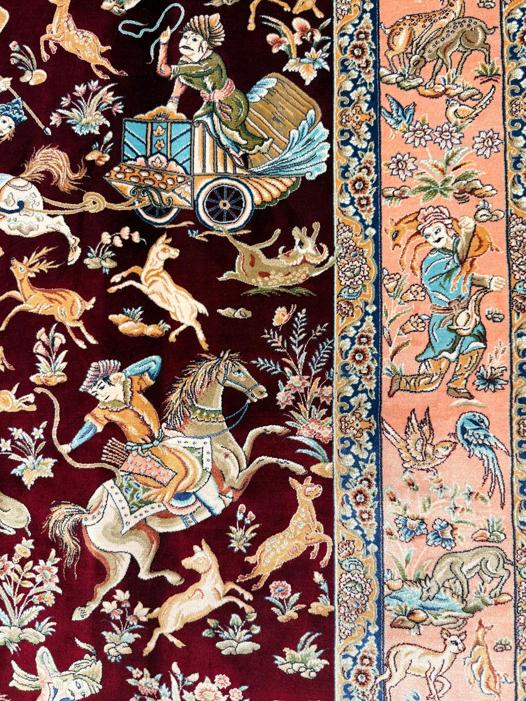 Luxury Persian Bamboo Silk Rug 120x180 cm – Robot-Woven & Hand-Knotted Edges