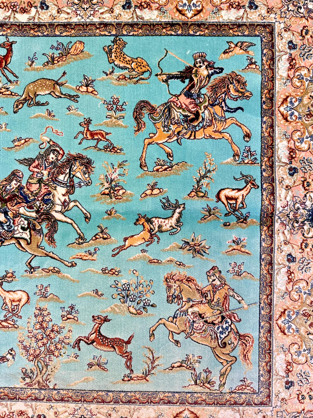 Luxury Persian Bamboo Silk Rug 80x120 cm – Robot-Woven & Hand-Knotted Edges