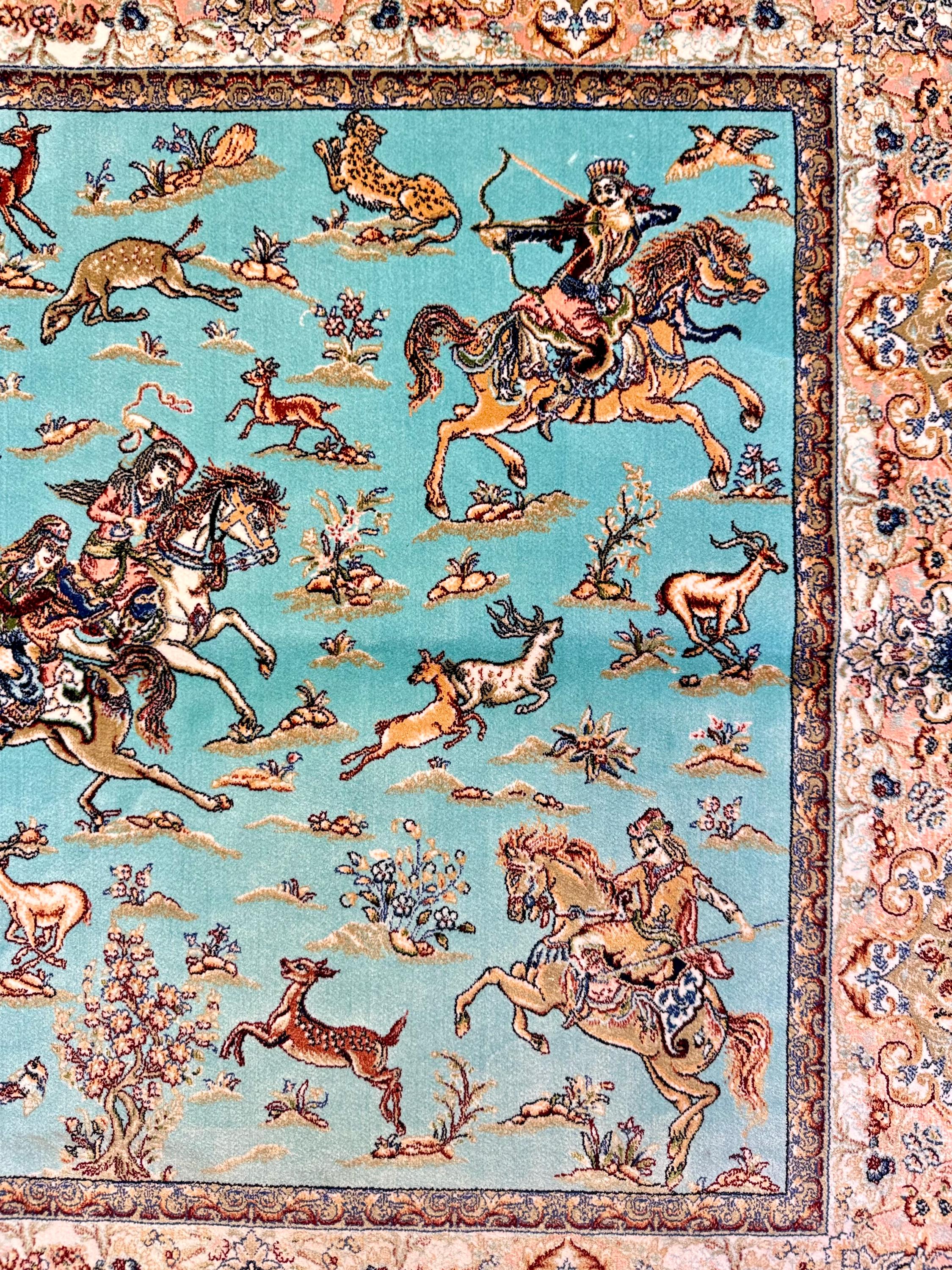 Luxury Persian Bamboo Silk Rug 80x120 cm – Robot-Woven & Hand-Knotted Edges