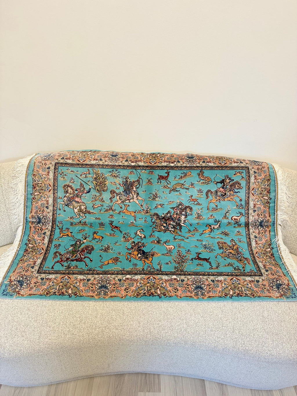 Luxury Persian Bamboo Silk Rug 80x120 cm – Robot-Woven & Hand-Knotted Edges