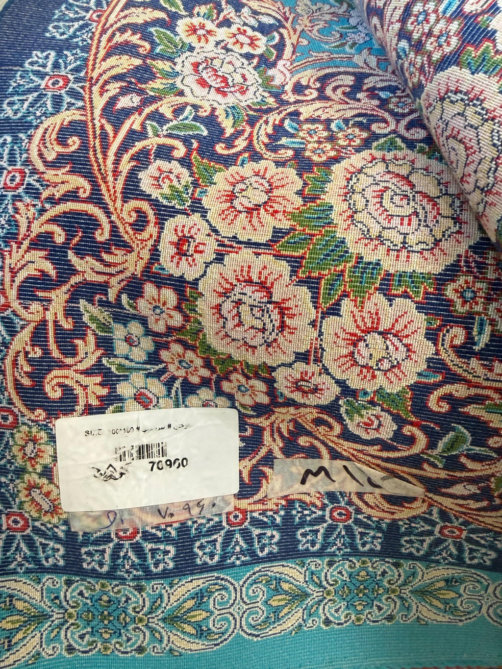 Luxury Persian Bamboo Silk Rug 100x150 cm – Robot-Woven & Hand-Knotted Edges