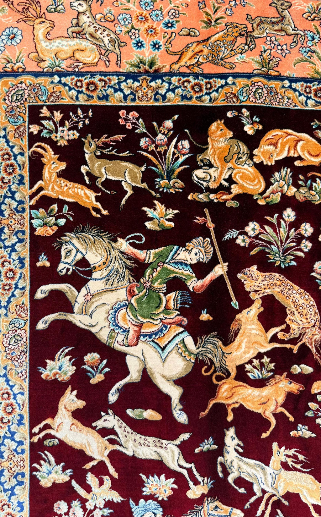 Luxury Persian Bamboo Silk Rug 120x180 cm – Robot-Woven & Hand-Knotted Edges