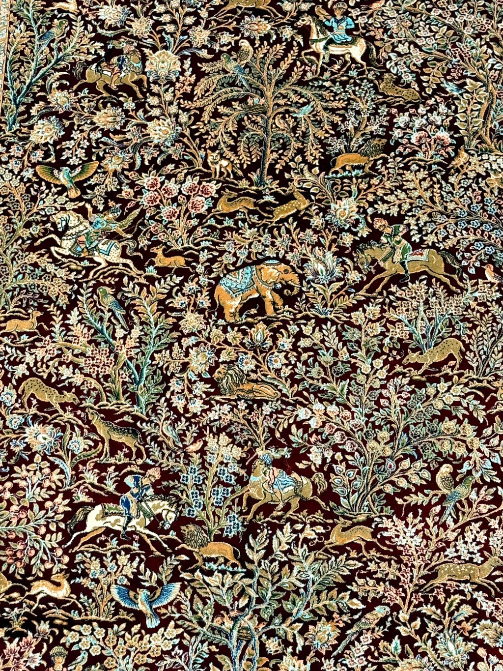 Luxury Persian Bamboo Silk Rug 100x200 cm – Robot-Woven & Hand-Knotted Edges