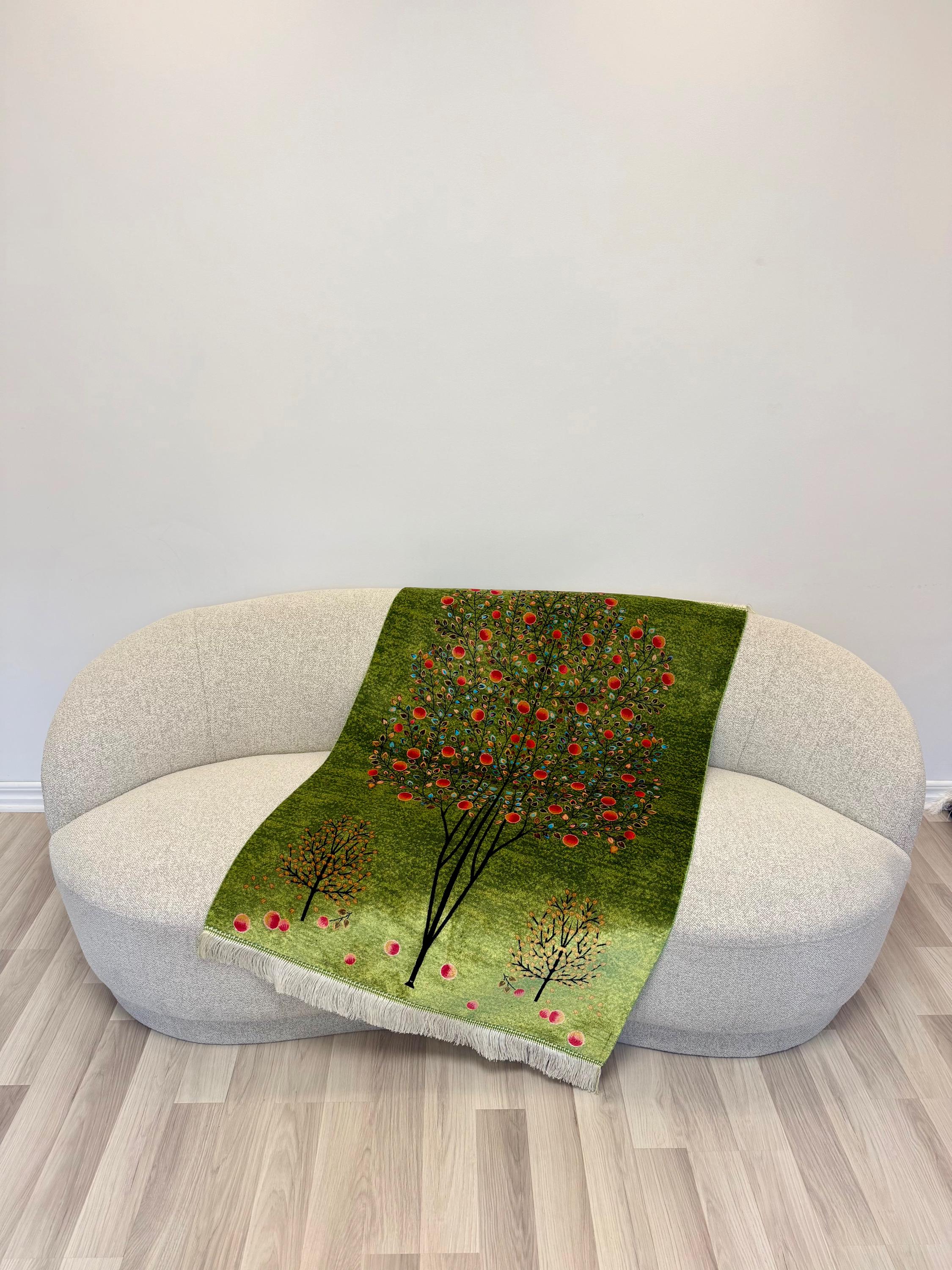 Luxury Persian Bamboo Silk Gabbeh Rug 100x150 cm – Robot-Woven & Hand-Knotted Edges