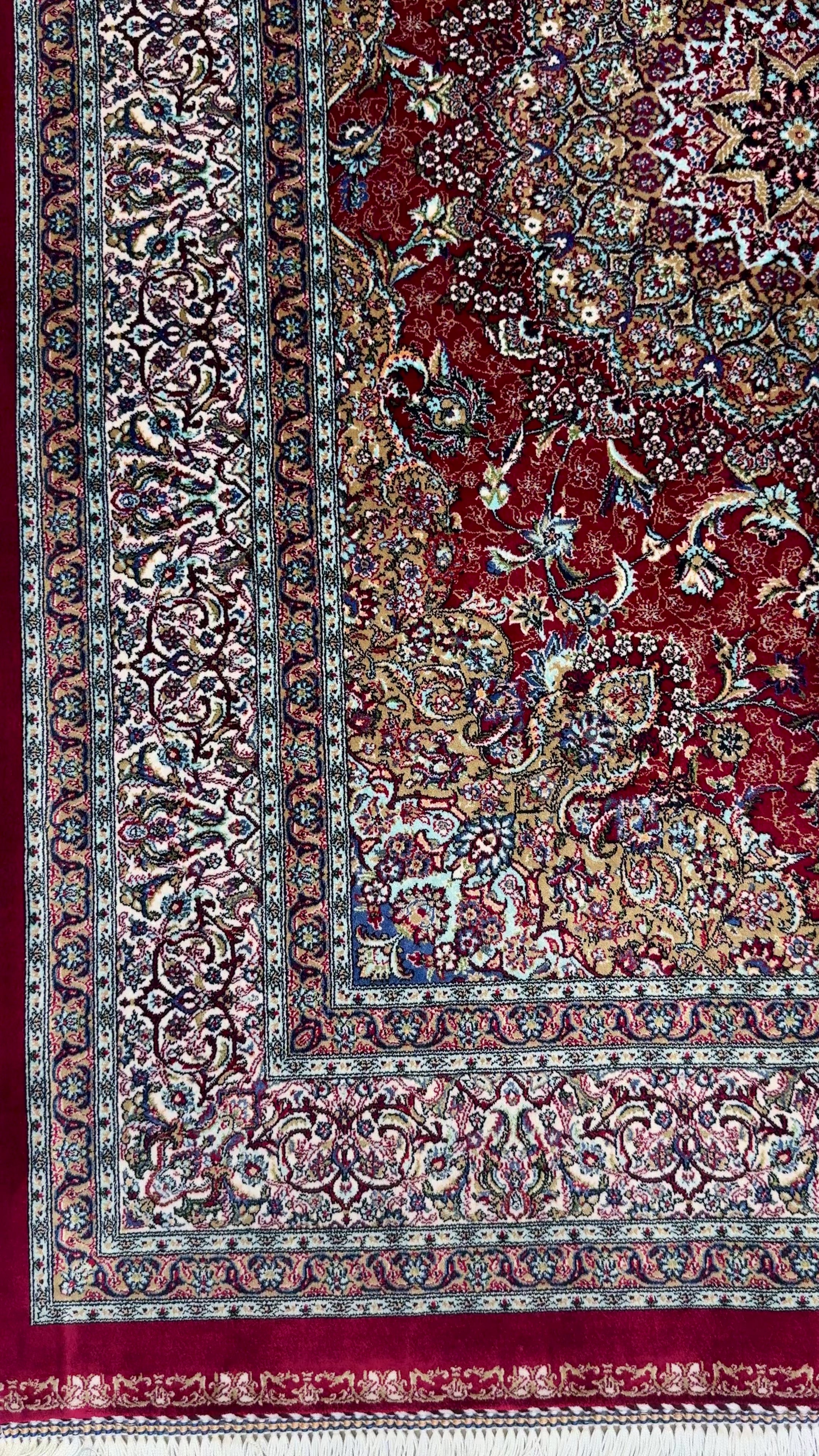 Luxury Persian Bamboo Silk Rug 80x120 cm – Robot-Woven & Hand-Knotted Edges