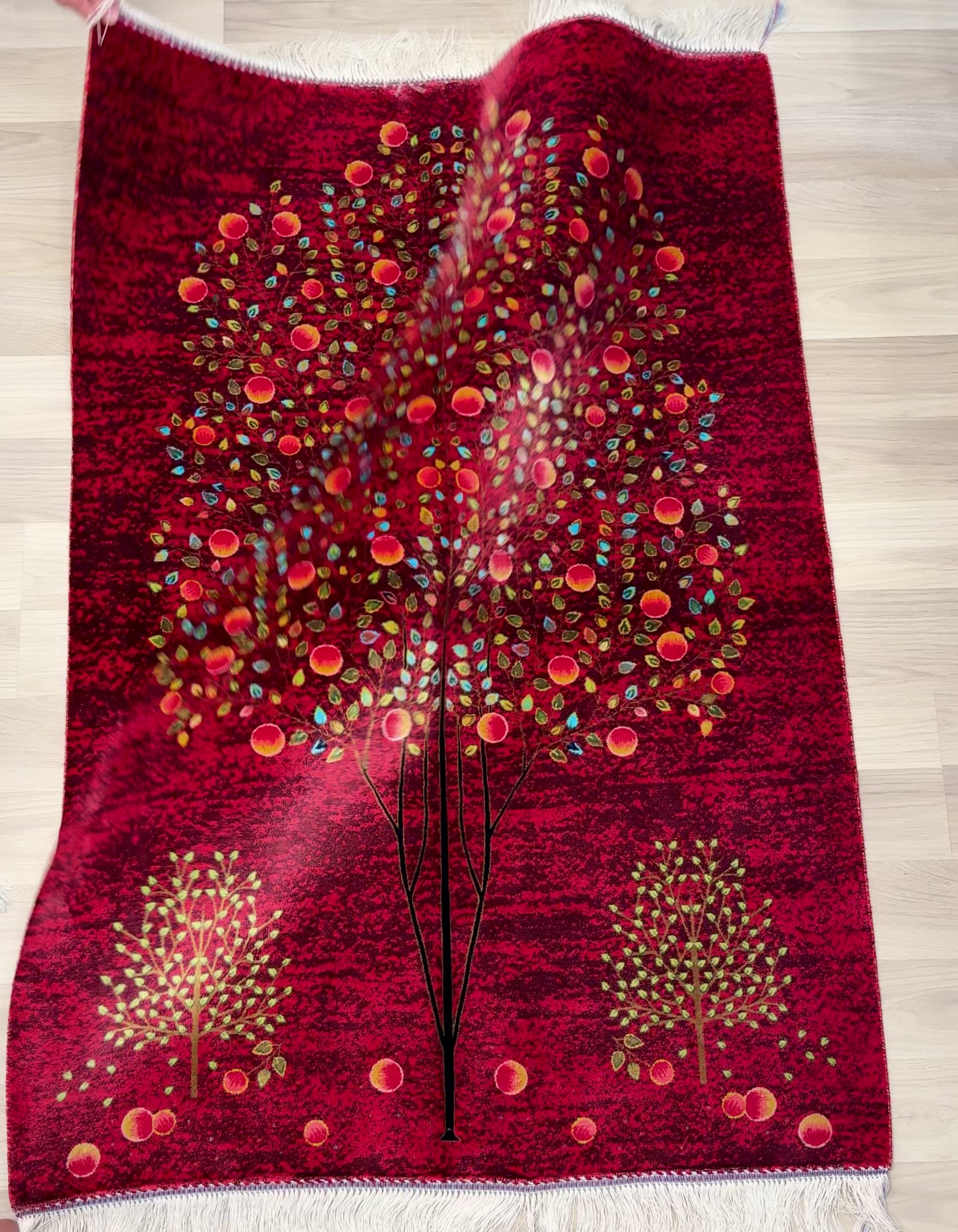 Luxury Persian Bamboo Silk Gabbeh Rug 85x125 cm – Robot-Woven & Hand-Knotted Edges