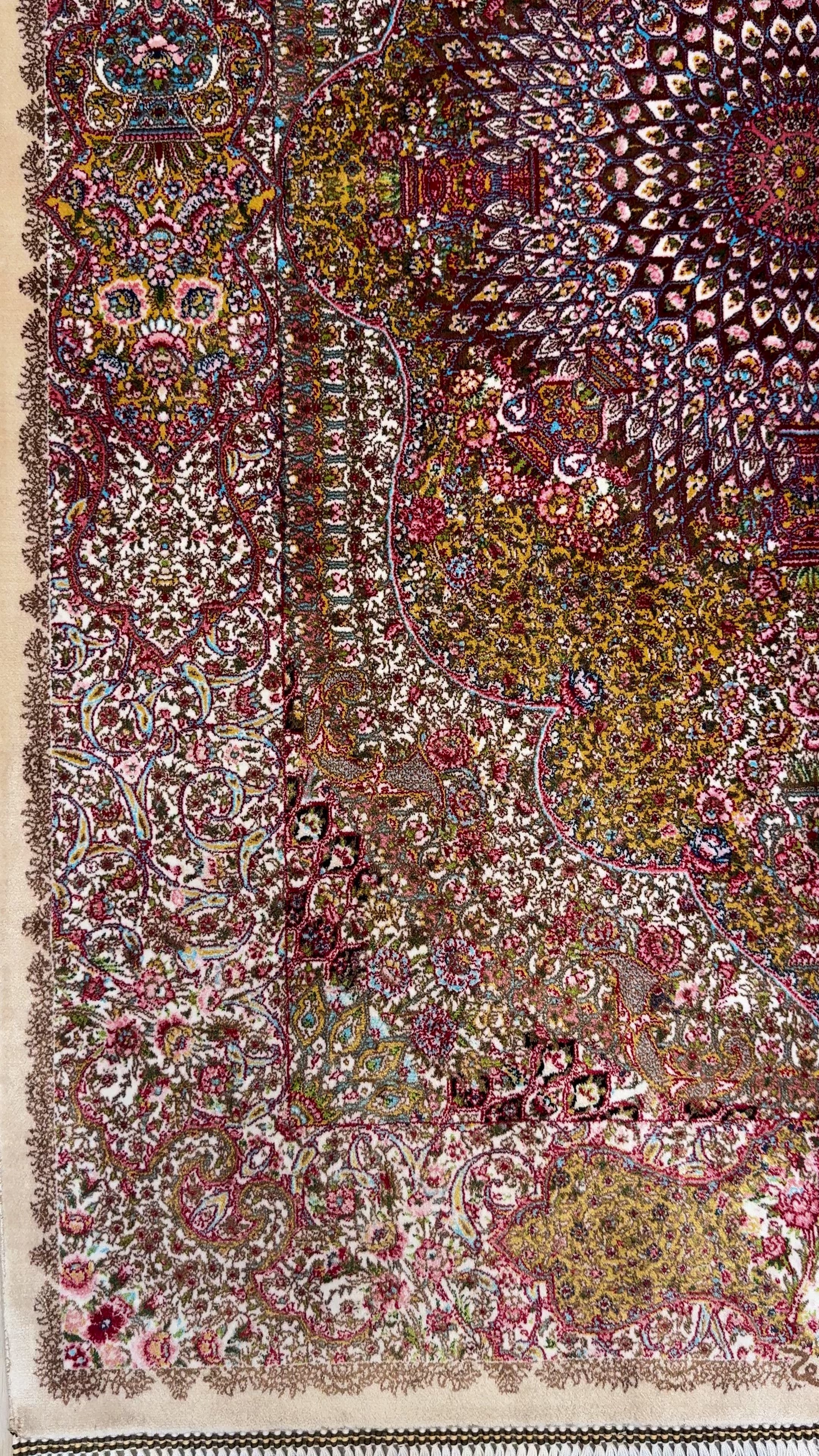 Luxury Persian Bamboo Silk Rug 80x120 cm – Robot-Woven & Hand-Knotted Edges